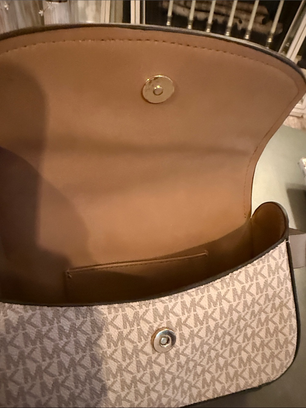 Michael Kors Beige & Tan MK Signature Crossbody Belt Bag - Picture 4 of 4